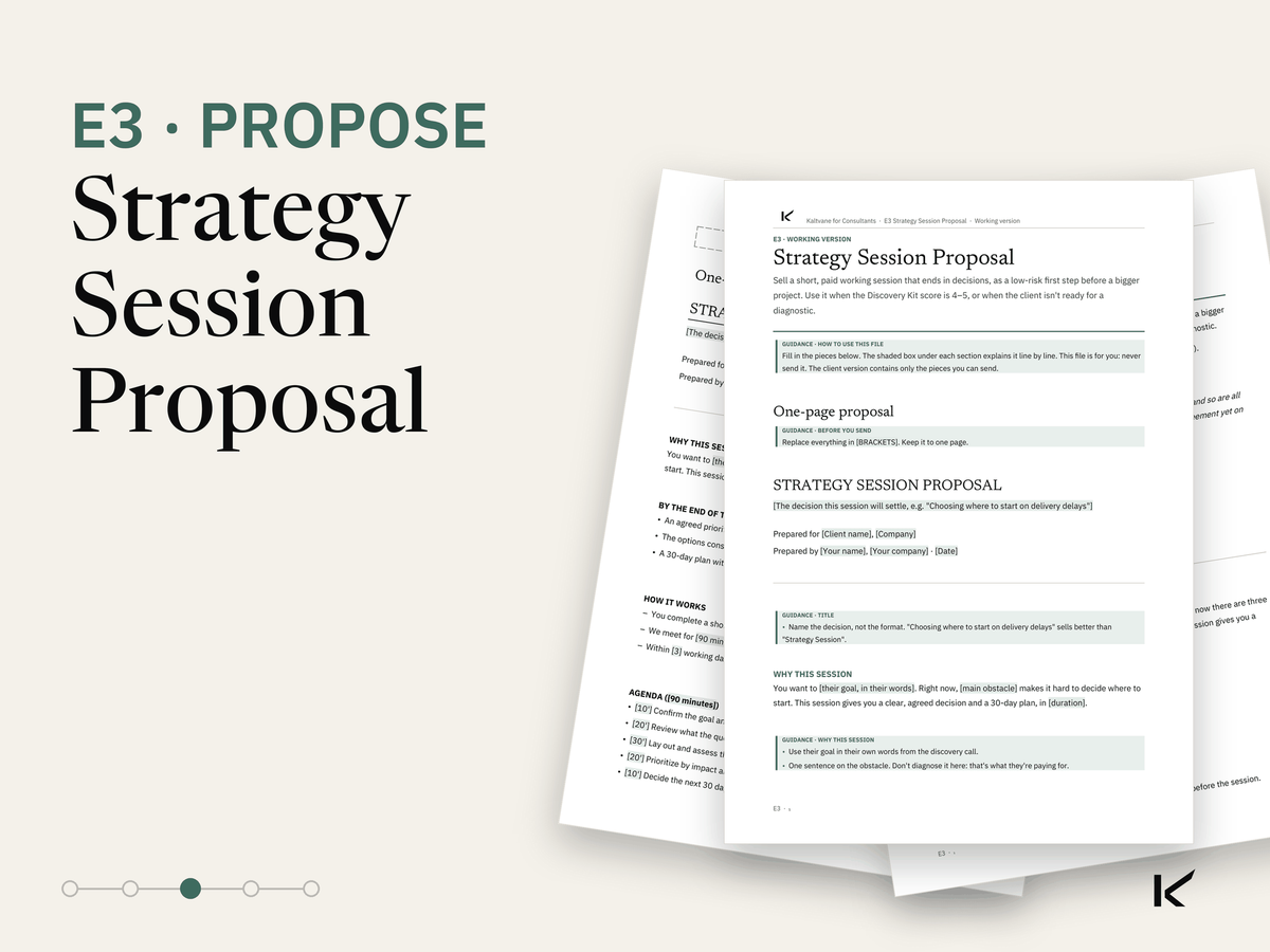 Cover of Strategy Session Proposal, E3