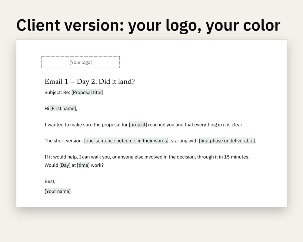 Preview 1 of Proposal Follow-up Sequence